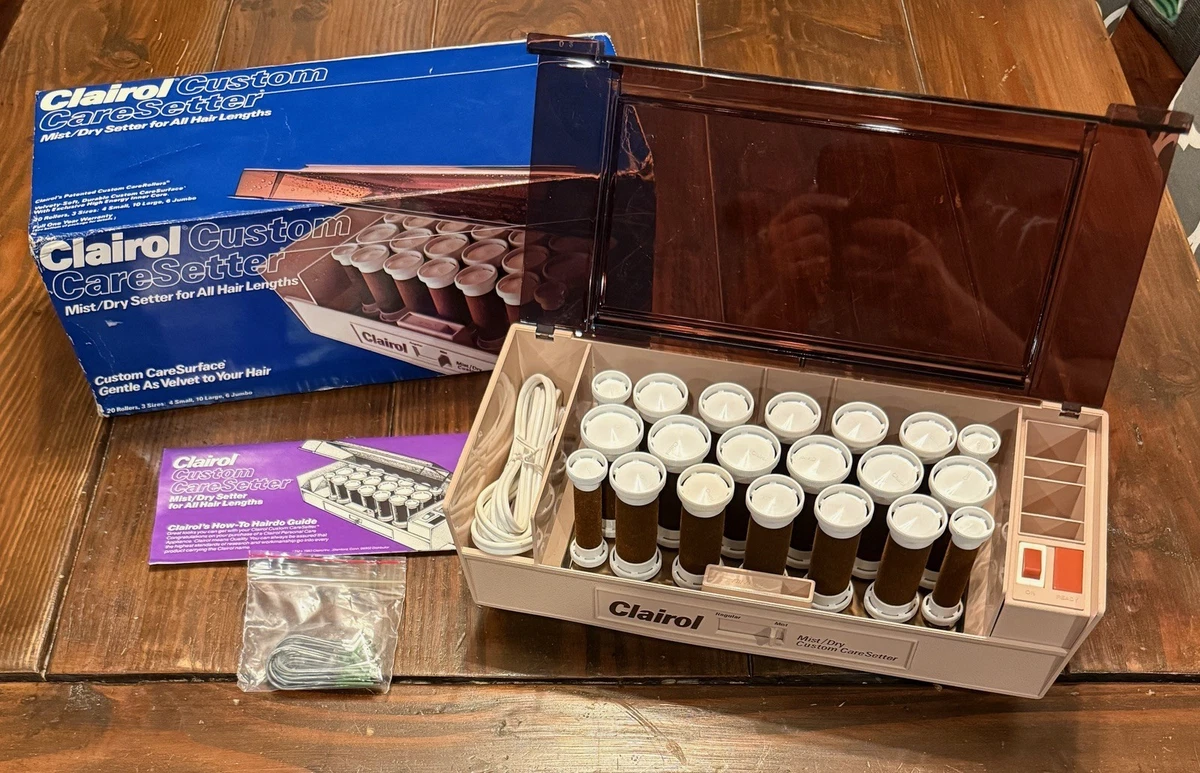Vintage Clairol Custom CareSetter Electric Hair Rollers - Brown/White Clairol Custom Care Setter Velvet Flocked Hot Rollers Hair  main image 2