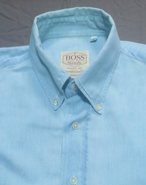 Men Hugo Boss Shirt Grey Cotton 38 / M / 46 #1XK5