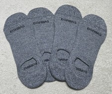 Bombas 4-Pack Unisex Grey No Show Socks Size Large NWOT