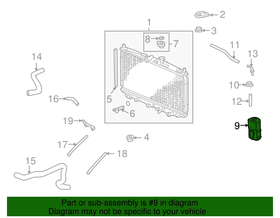 Honda Accord 1998-2002 genuino - tanque reserva 19101-PAA-A00 Foto 2 de 2
