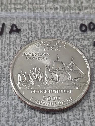 2000 D Washington Quarter State Virginia VA Uncirculated Listing 13 - Picture 2 of 3
