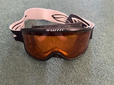 Smith Ski Goggles Mirrored Amber Lens Black Plastic Frame