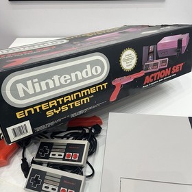 Nintendo Nes Action Set Scatola Originale Console  Completa Box Zapper Pal
