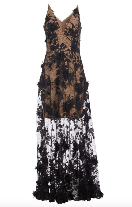 Dress The Population Sidney V-Neck 3D Floral Applique Lace Gown NEW Size Medium | eBay Dress The Population Sidney V-Neck 3D Floral Applique Lace Gown NEW Size Medium | eBay