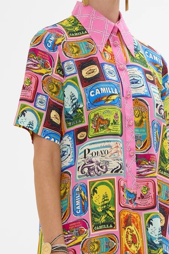 Camilla Salty Splendour Short Sleeve Mini Shirt Dress - Picture 4 of 6