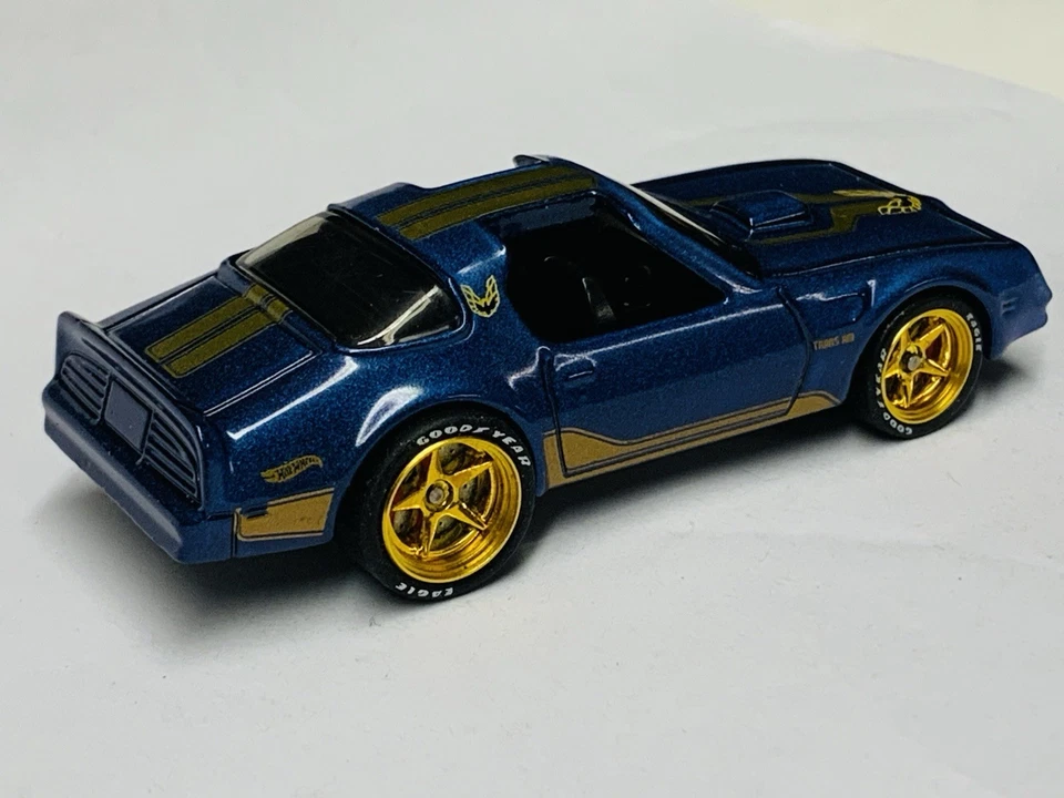 Blue Hot Wheels Hot Bird/Firebird Trans Am Super Custom con GY Real Riders/Rotores Foto 4 de 4