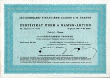 Holderbank Financiere Glarus A.-G. 1962 500 CHF