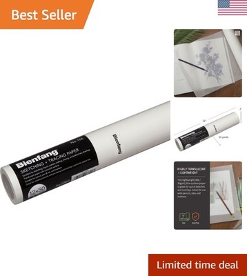 Lightweight White Sketch & Trace Paper Roll - Perfect for Patterns & Projects