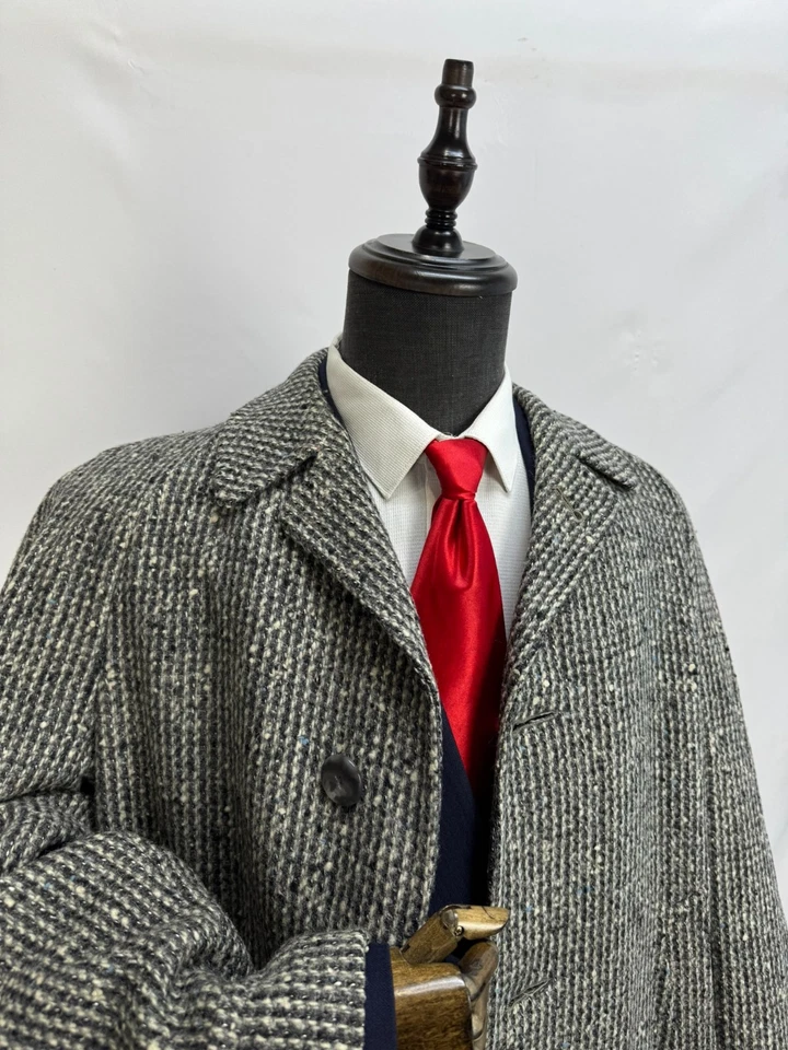 Vintage Men Coat Raglan Sleeve bespoke Classic Wool Raglan OverCoat Size 44S 46S - Image 3 of 4