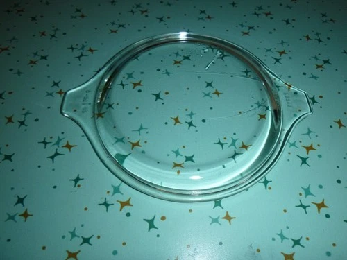 NOS Vtg Pyrex 19-470-C Round Clear Glass Lid ONLY W/ Handles 5.75x7.75