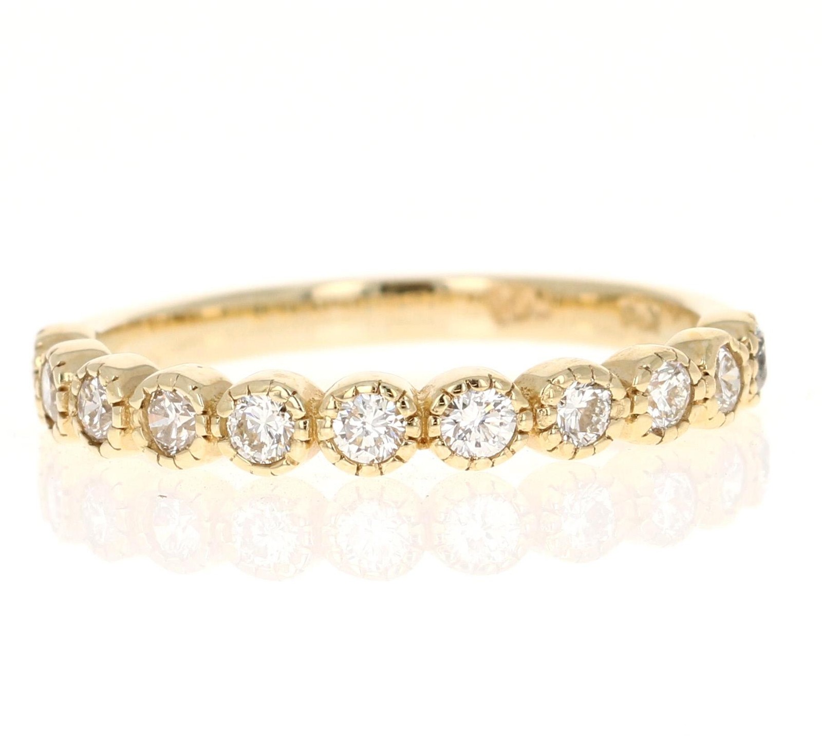 0.44 Carat Diamond 14 Karat Yellow Gold Band