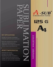 A-SUB Sublimation Paper A4 210x297mm 100 Sheets 125gsm Compatible with EPSON