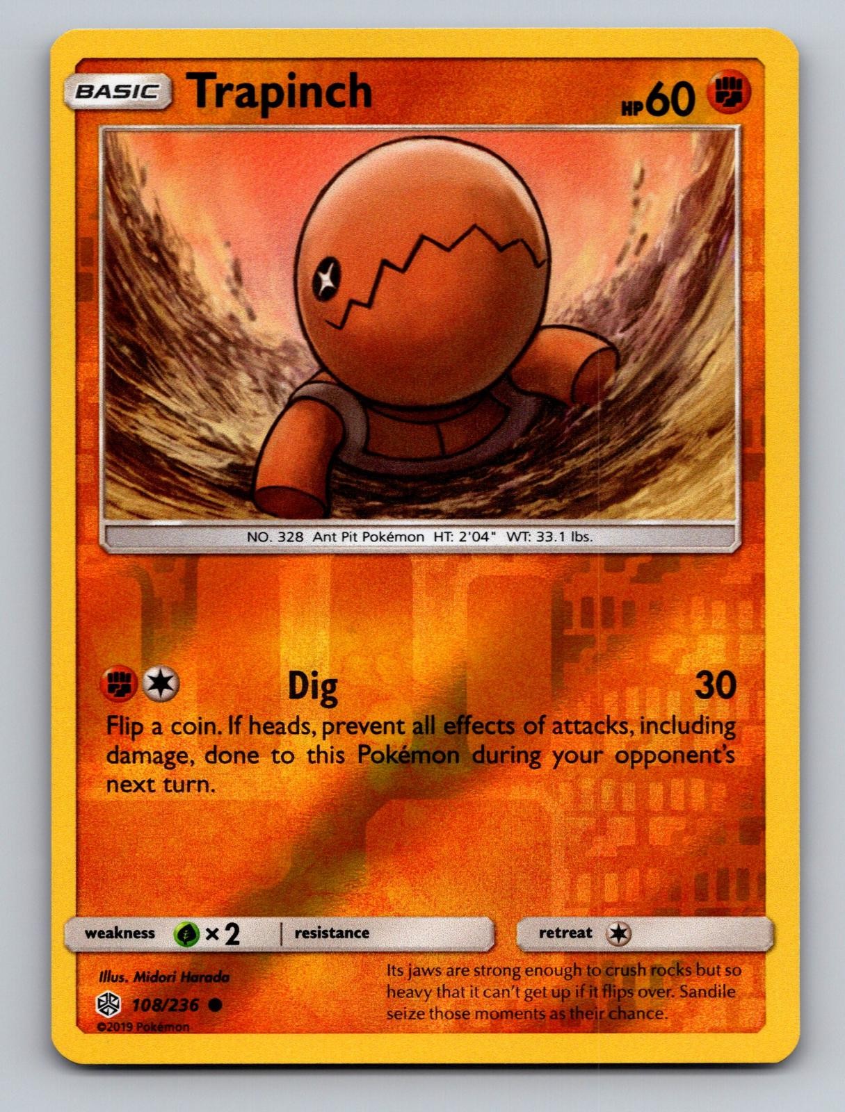 Trapinch 108/236 Cosmic Eclipse Common Reverse Holo Near Mint