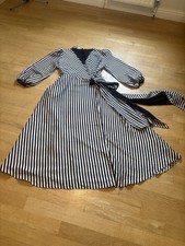 COAST black & white Monochrome Stripe wrap maxi Dress size 24 new