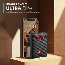 Mens Slim Carbon Fiber Wallet, RFID Blocking,...