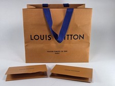 Authentic Louis Vuitton Small Shopping Gift Bag 10x8x6  2 Receipt Card