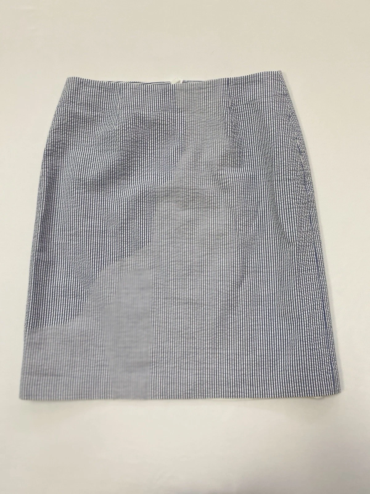 Brooks Brothers "346" Blue White Seersucker Skirt Size 4 Prep Coastal Cotton