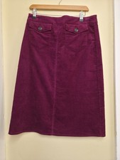  BODEN CORDUROY MAROON SKIRT - UK 12P - CG B95