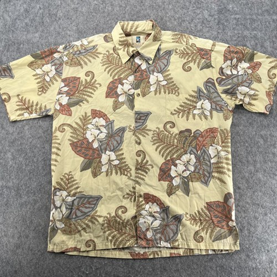 #ad Vintage Kahala Button Up Hawaiian L Cotton Lawn Shirt Aloha Camp Tropical $22.99