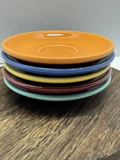 Fiesta Saucer Dishes Homer Laughlin Rainbow Set of 5 -  6” Plates