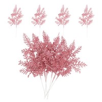 10 StüCk Glitzernde KüNstliche Tannennadeln,Glitzernde TannenstäMme,Rosa