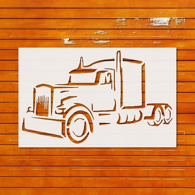 Reusable Plastic Stencil - Semi Truck Design for Wall Art - StencilAir