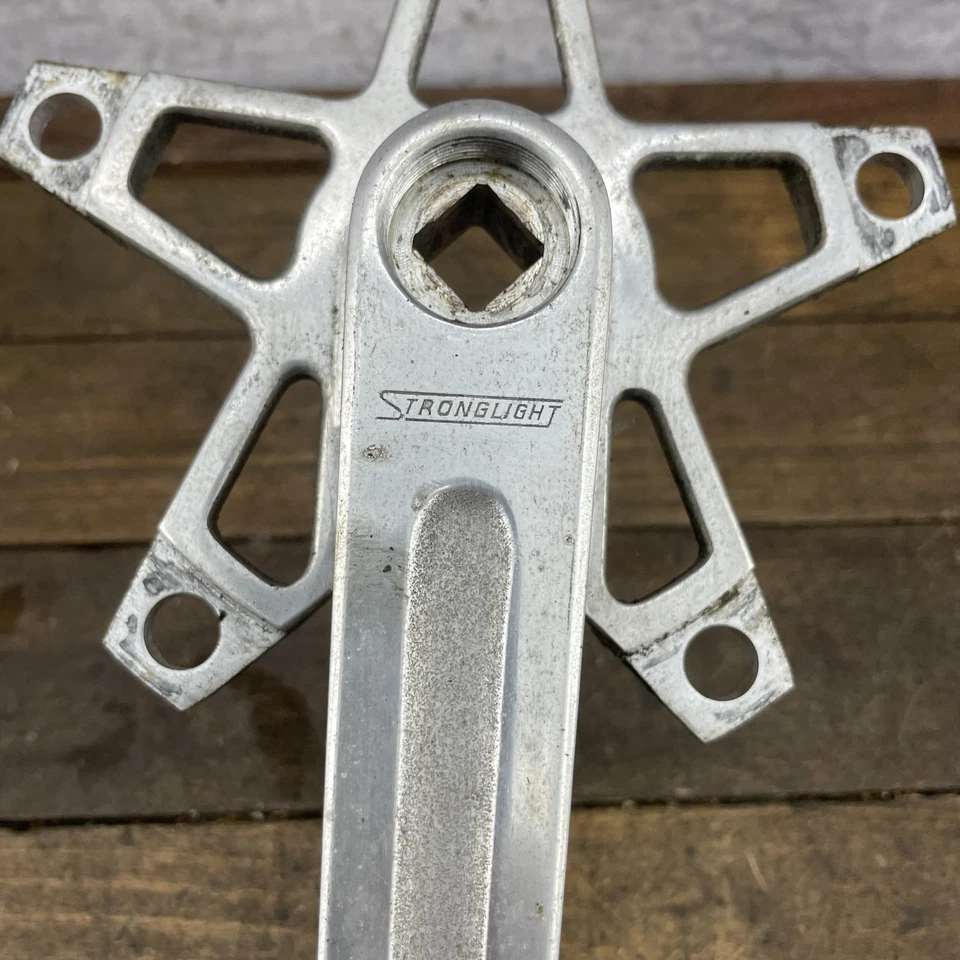 Brazo de manivela vintage Stronglight 170 mm rosca DERECHA FRANCESA 122 BCD 14x125 Foto 2 de 4