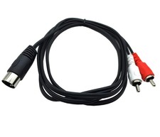 DIN 5 Pin to RCA Cable,Qaoquda 5ft/1.5m 5-Pin Din Male Plug 5P M-2RCA M