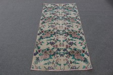 2,9x6 ft Vintage Rug, Turkish Accent Rug, Gre...