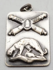 Pre-WWII 1936 University Of Pittsburgh ROTC Coastal Artillery Pendant RARE