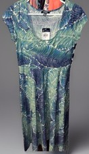 Chaps Floral Tropical Print Cap Sleeved V-Neck Maxi Dress Size Medium NWT