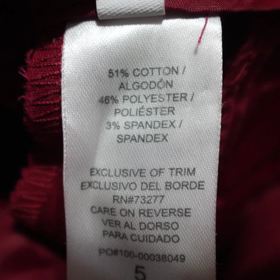 Pantalones Cortos Candie's Para Mujer Talla 5 Rojo Frente Plano Tiro Medio Cremallera Informales Foto 3 de 4