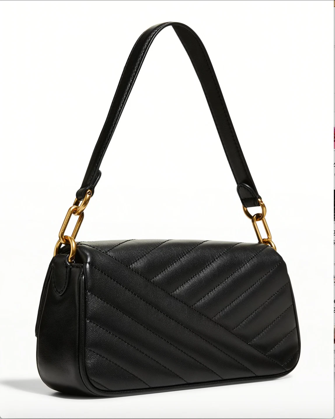 Borsa a tracolla Kira Chevron nuova con etichette $498 tory burch nera