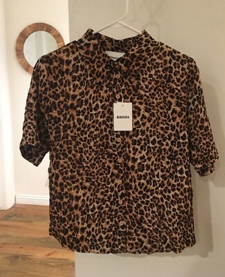 New Nanushka Leopard Print Top $335 MSRP