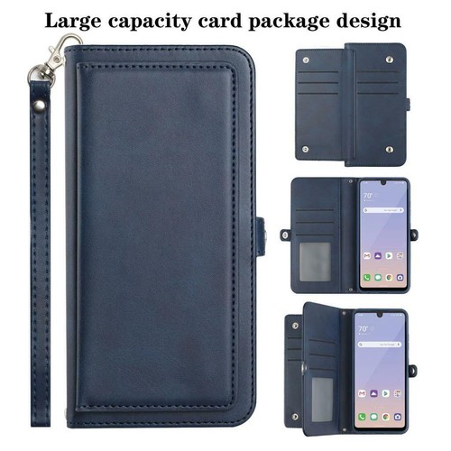 Para LG Stylo 6 Ranuras para Tarjetas Cuero Billetera Abatible Soporte Estuche Cubierta con Correa - Imagen 10 de 16