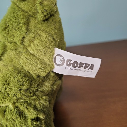 Goffa Plush Triceratops Dinosaur Green Yellow Stuffed Animal 10.5" - Picture 9 of 10