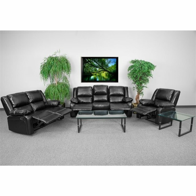 Ashley Furniture Lenoris Leather Reclining Sofa In Coffee For Sale