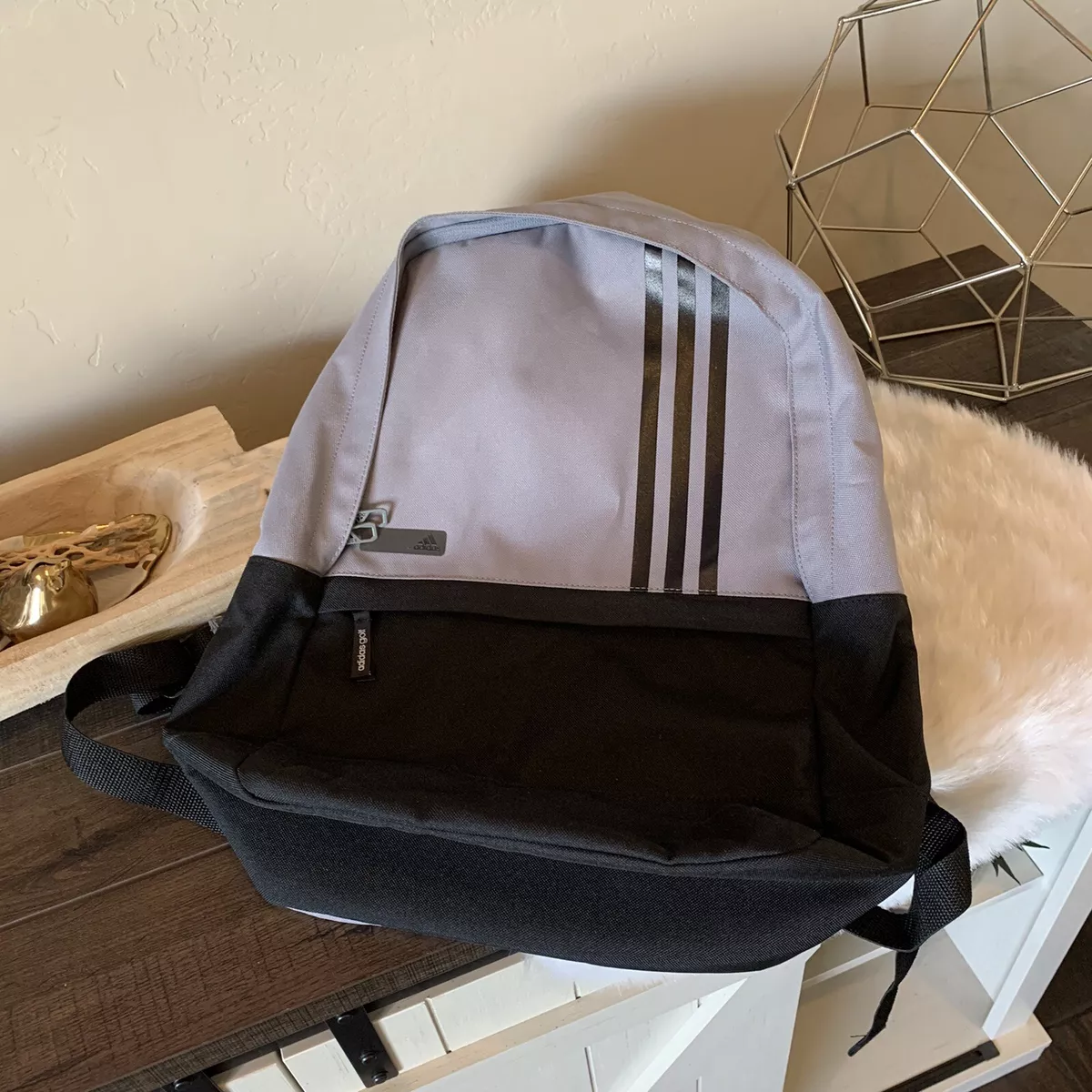 Adidas Unisex 3 Stripe Backpack Gray And Black New eBay