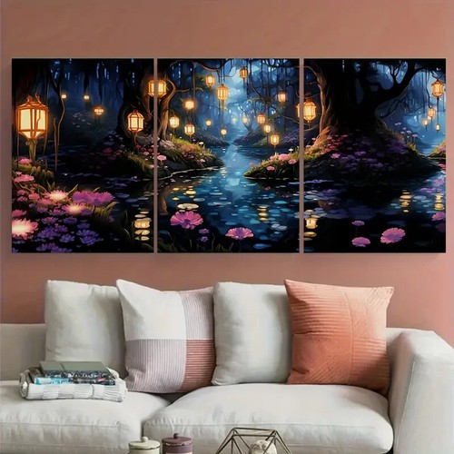 3pcs Enchanted Swamp Forest Fantasy Metal Print Ready to Hang Art - Picture 3 of 8