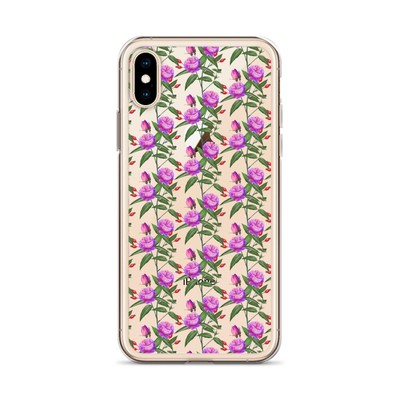 Purple Rose Clear Case for iPhone Model 14 - XR