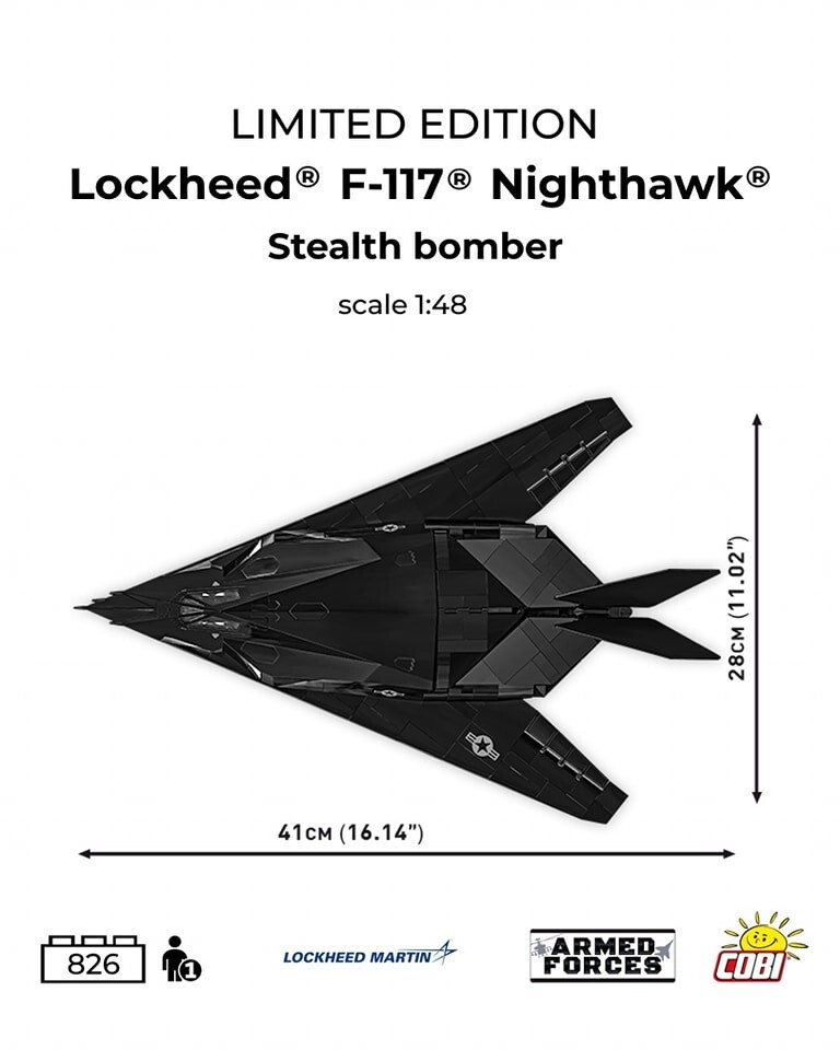 Lockheed F-117 Nighthawk Stealth 1:48 COBI 5902 Limited Edition +