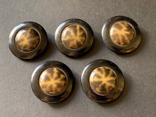 Bouton Haute Couture Ancien - Galalithe Et Métal 3,2 Cm - Mercerie Rétro