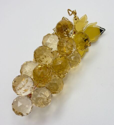 Vintage Grape Cluster Christmas Tree Ornament with Gold Tone Leaves - Picture 2 of 6