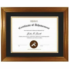 11x14 Diploma/Degree Certificate Frame with Double Mat for 8.5x11 Photo Document