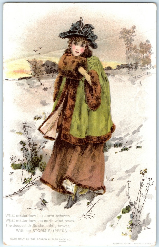 1893 Storm Slippers Boston Rubber Shoe World Fair Exhibit Handout Trade