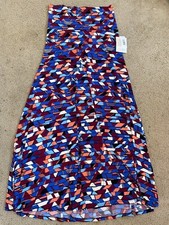 Lularoe NWT Full Length Multicolor Aztec Print Blue Green Maxi Skirt - Size S