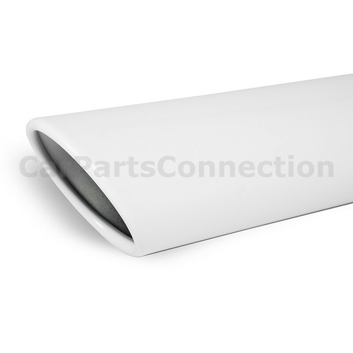 Weld-On Stainless Truck Angled White 18 inch Exhaust Tip 213540 2.5 In 4 Out - Picture 2 of 4