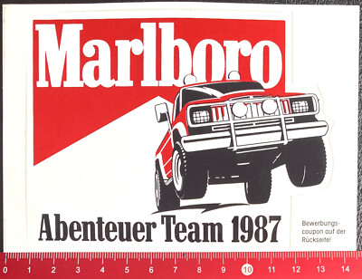 Marlboro  Aufkleber/Sticker:  Abenteuer Team 1987   (O5-13-35-1)