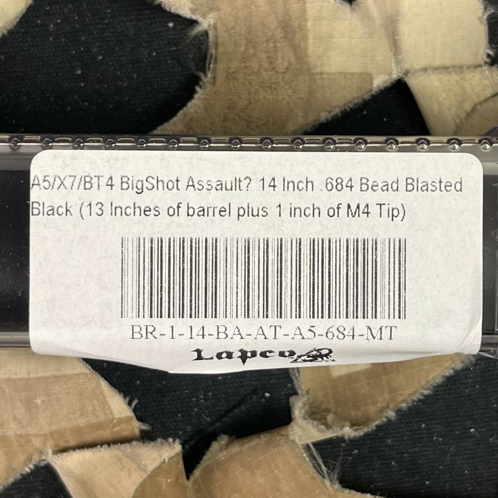 NEW Lapco Tippmann A5 Big Shot Assault Barrel - 14" - .684 - Dust Black 