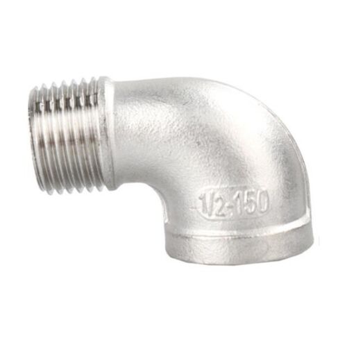 SS304 Female Male Thread 90 Degree  Elbow Pipe Fitting 1/8" to 1-1/2" BSPT - Picture 1 of 3